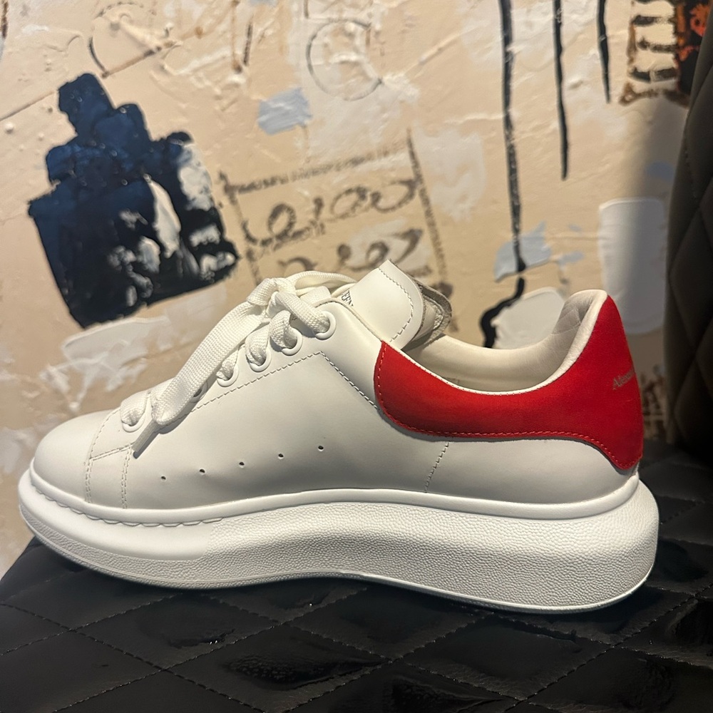 Alexander McQueen White and Red Sneakers